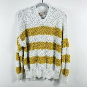 Love Tree Striped Nubby Knit Hooded Sweater